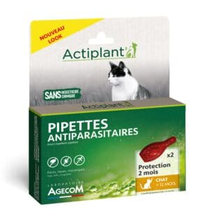 Lot de 2 boîtes de 2 pipettes, insectifuges chat >12 mois