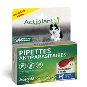 1 boîte de 2 pipettes insectifuges chien 15-30 kg