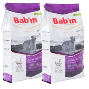 LOT DE 2 PAQUETS de 15 kg de croquettes chien/ Bab’in Sterilised