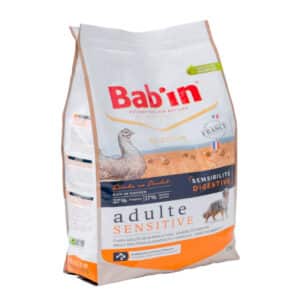 1 paquet de 12 kg de croquettes pour chien adulte BAB’IN SENSITIVE Riche en Poulet