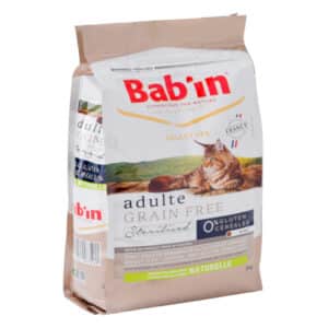 1 paquet de 2 kg de croquettes chat adulte/ BAB’IN sans céréales