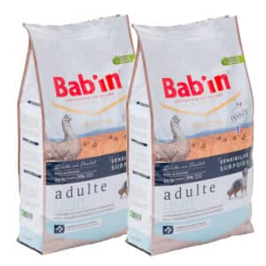 LOT DE 2 PAQUETS de 12 kg/ croquettes chien BAB’IN LIGHT